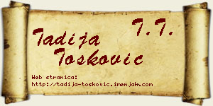 Tadija Tošković vizit kartica